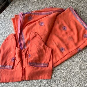 Orange and Purple Saree